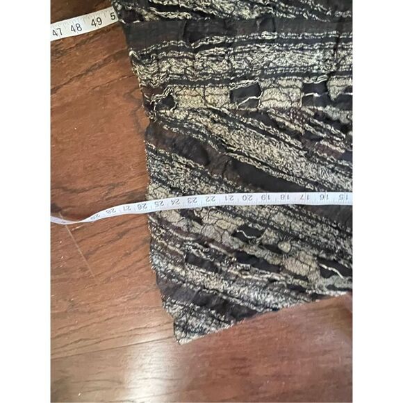 NWT Angel Iglesias‎ linen distressed knee length skirt size 44 - Picture 9 of 11